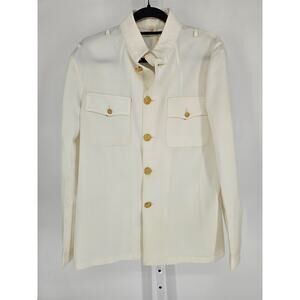 Vintage US Navy Sea Eagle Mens Sz XL Dress Jacket Cream w/ Gold Buttons
